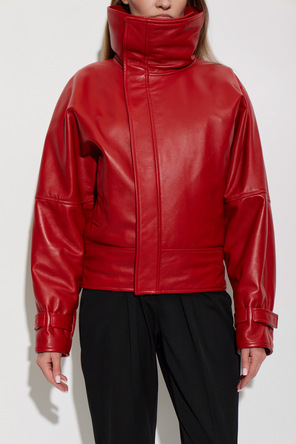Balenciaga Leather jacket with a wide collar