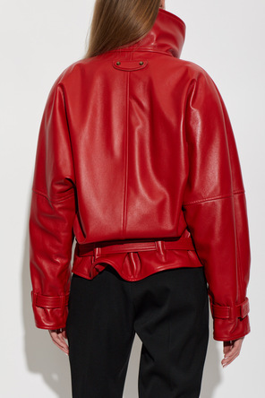 Balenciaga Leather jacket with a wide collar