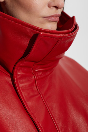 Balenciaga Leather jacket with a wide collar