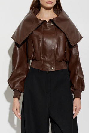 Balenciaga Wide-collar leather jacket