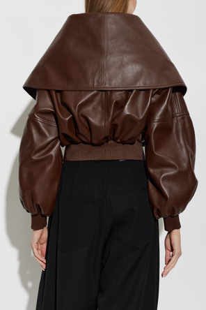 Balenciaga Wide-collar leather jacket