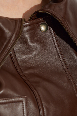 Balenciaga Wide-collar leather jacket