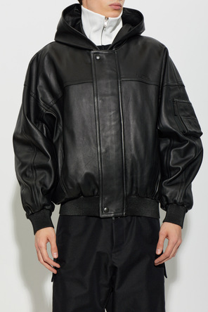 Balenciaga Hooded leather jacket