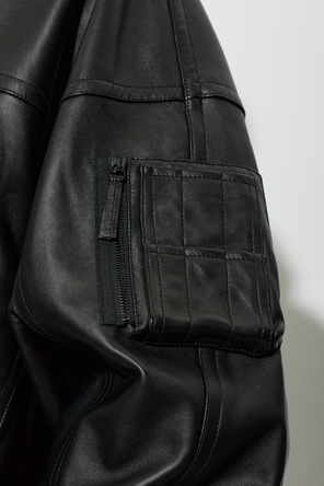 Balenciaga Hooded leather jacket