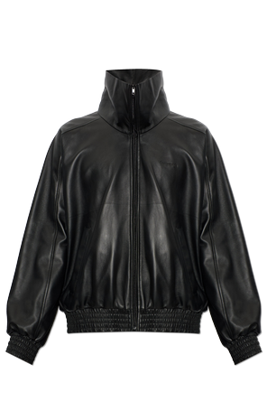 Balenciaga Leather jacket with a wide collar