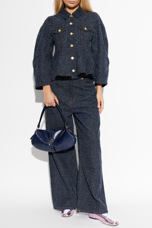 Ganni Denim jacket with peplum
