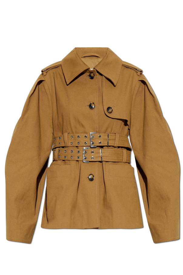 Short trench coat with straps od Ganni