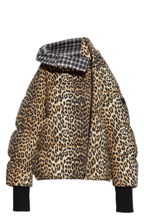Daunenjacke mit Animal-Print