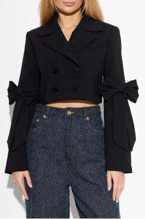 Ganni Short jacket with bows on the sleeves