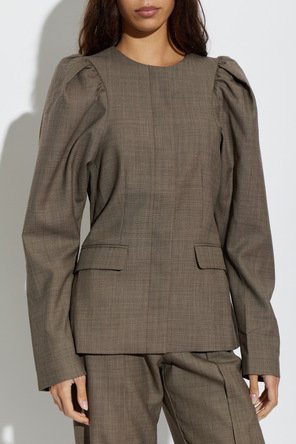 Ganni Blazer with Draped Shoulders