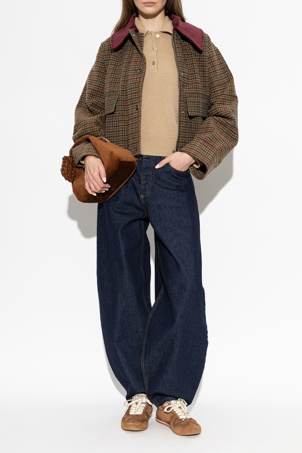 Ganni Wool jacket with logo patch