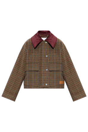 Wool jacket with logo patch