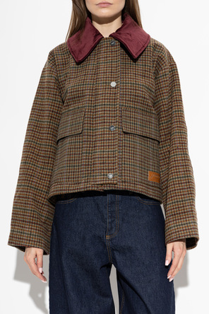Ganni Wool jacket with logo patch