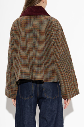 Ganni Wool jacket with logo patch