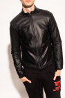 Emporio Armani Leather jacket with band collar