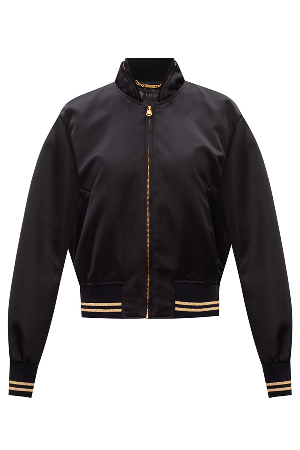 versace bomber jacket black