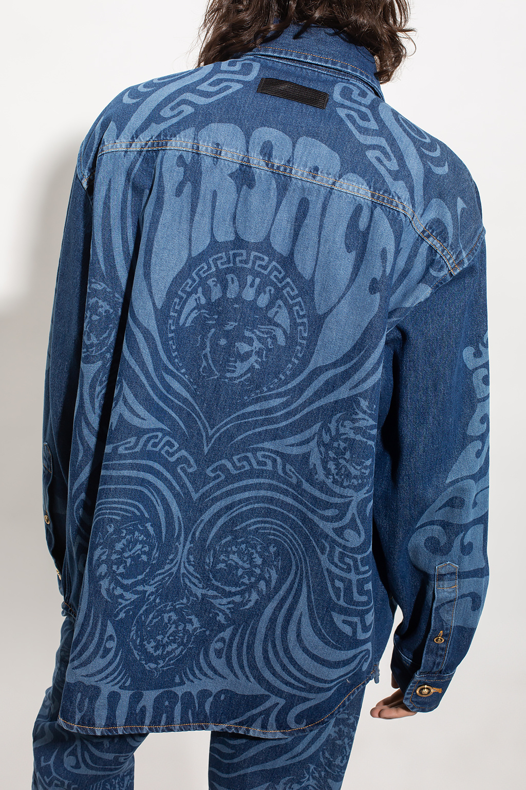 Versace Patterned denim shirt