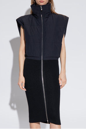 Alaïa Rick Owens ribbed-panel leather jacket