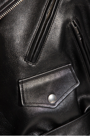 Alaïa Leather biker office-accessories jacket