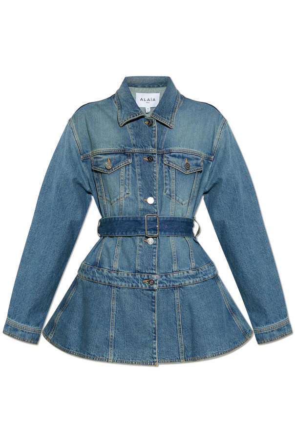 Alaïa Kurtka jeansowa z pasem