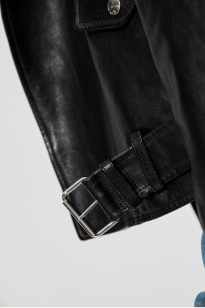 Alaïa Chaqueta de cuero con capucha