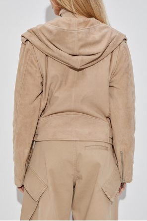 Alaïa Wildlederjacke mit Kapuze