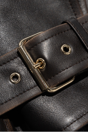 Alaïa Leather jacket with hood