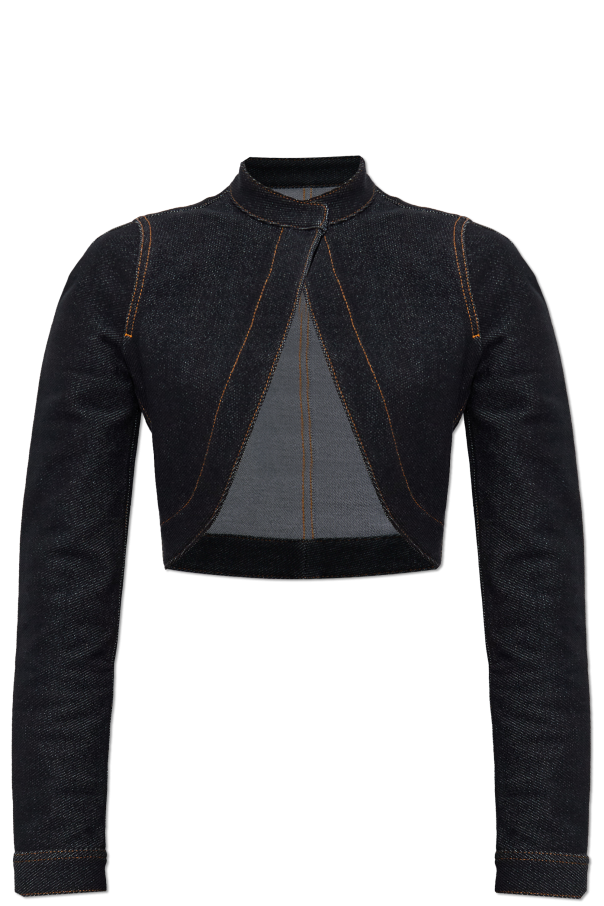 Denim jacket with a stand-up collar od Alaïa