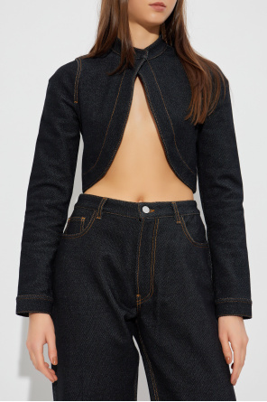 Alaïa Jeansjacke mit Stehkragen