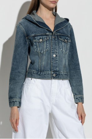 Alaïa Jeansowa kurtka z kapturem