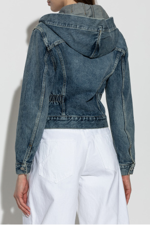Alaïa Jeansowa kurtka z kapturem