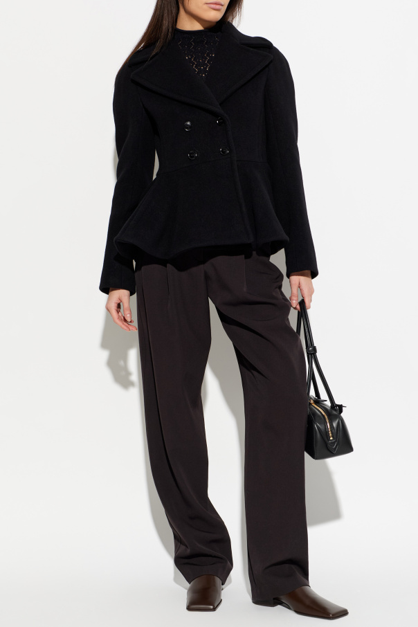Alaïa Short coat with peplum