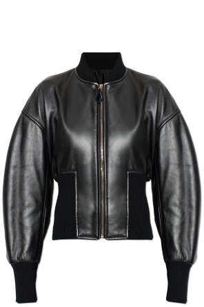 Leather 'bomber' jacket