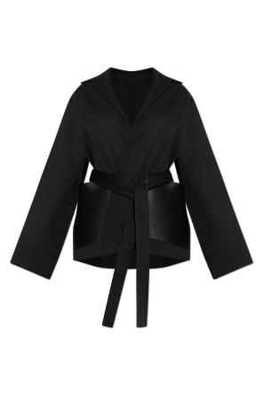 Jacket with leather pockets