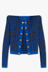Balmain results all over studded embroidered tweed skirt