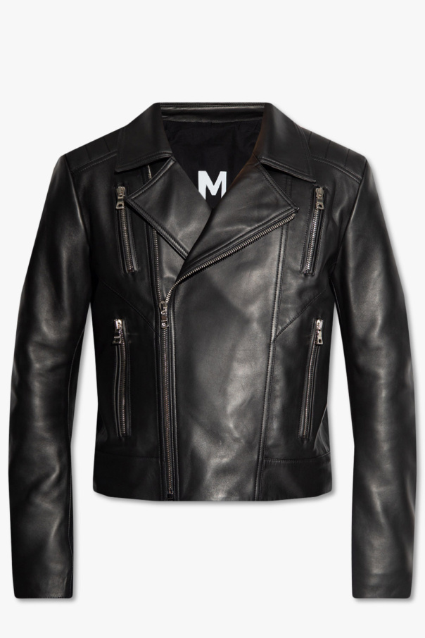 balmain sequin Leather jacket