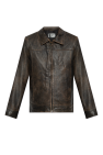 AllSaints BROWN Leather Jacket Alkan