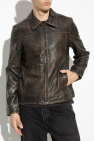 AllSaints BROWN Leather Jacket Alkan