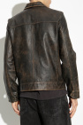 AllSaints BROWN Leather Jacket Alkan