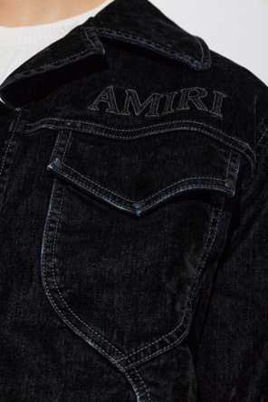 Amiri Jeansowa kurtka z logo