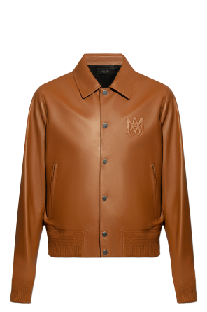 Leather jacket with logo od Amiri