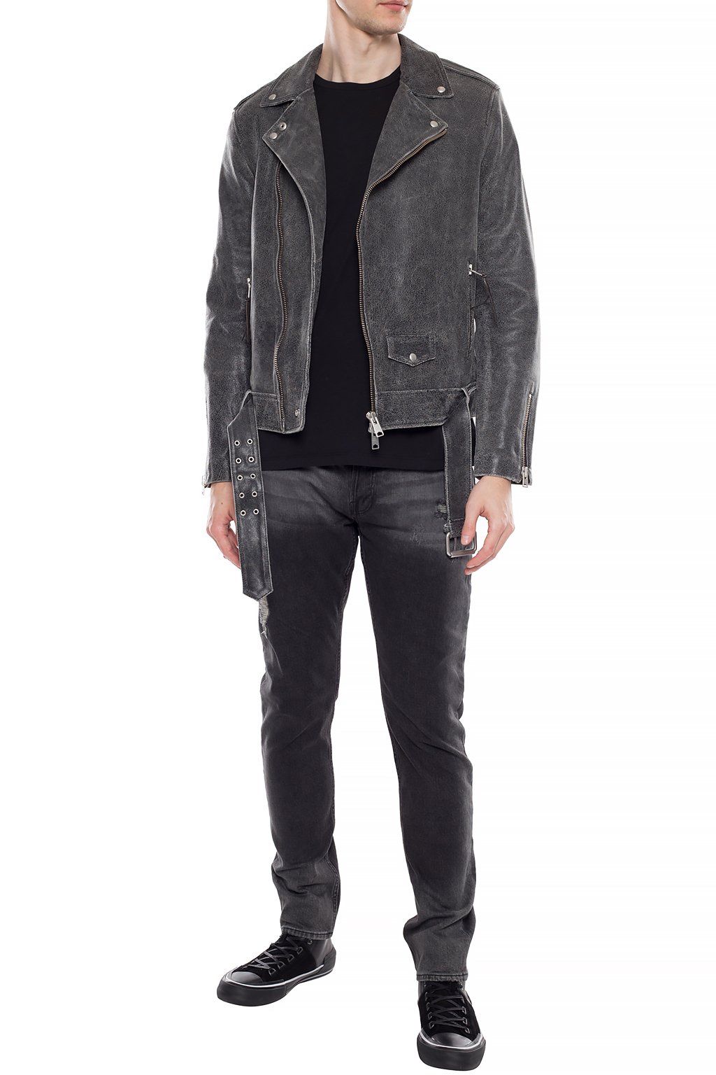 arashi leather biker jacket