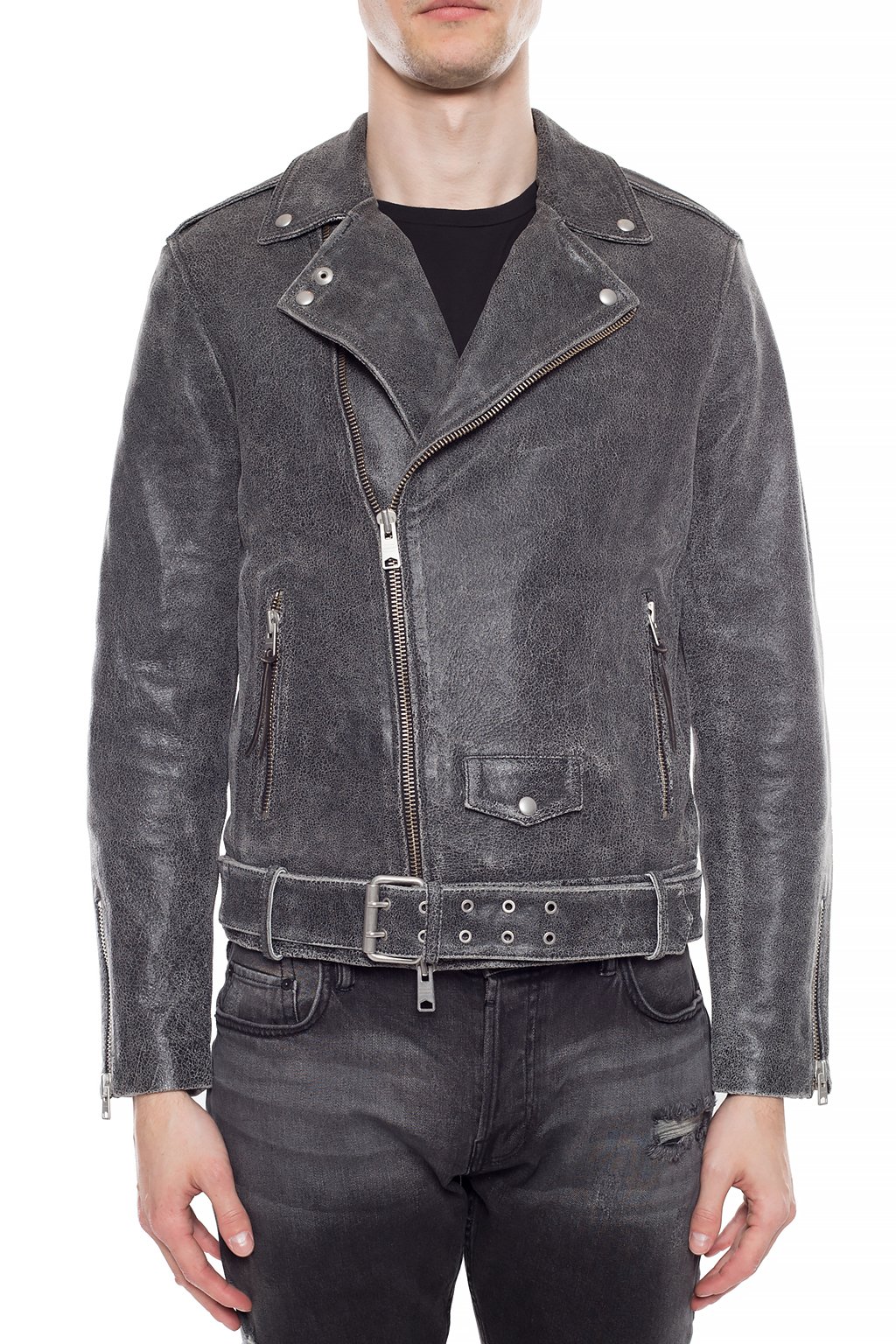 arashi leather biker jacket