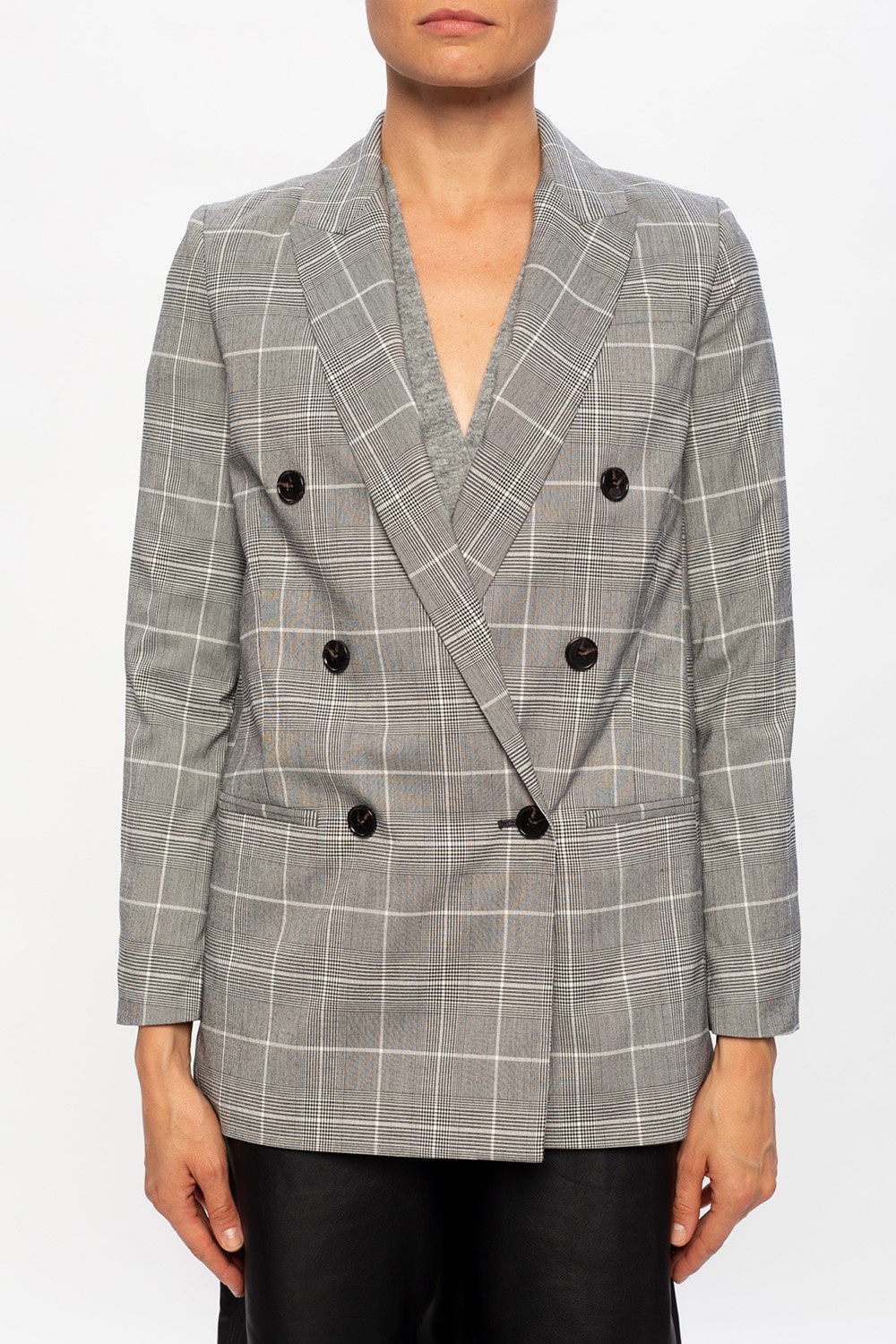 Allsaints Astrid Check Blazer in grey