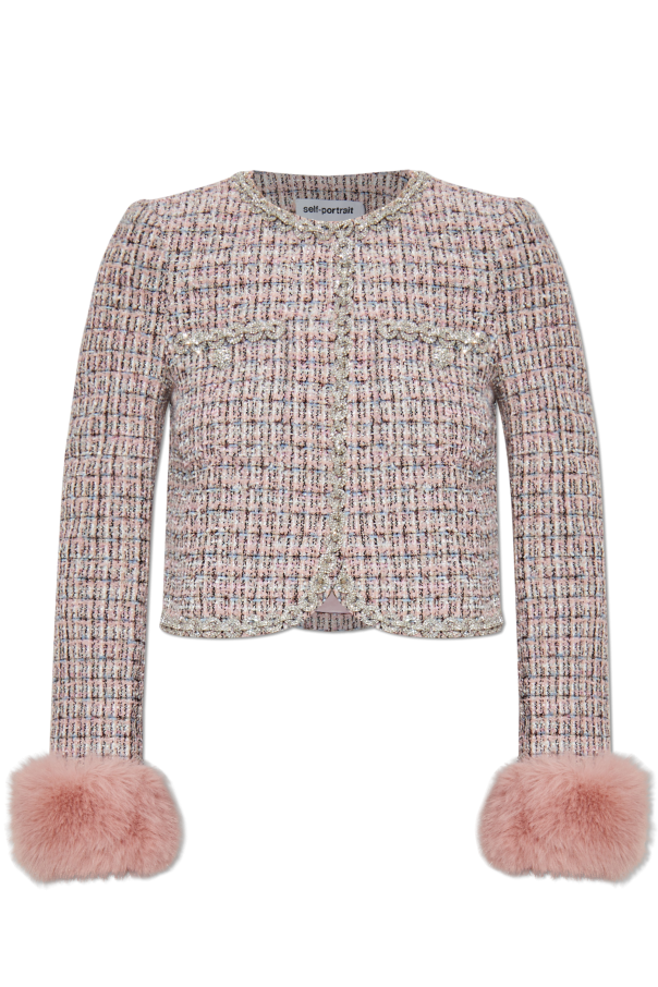 Tweed blazer with faux fur od Self-Portrait