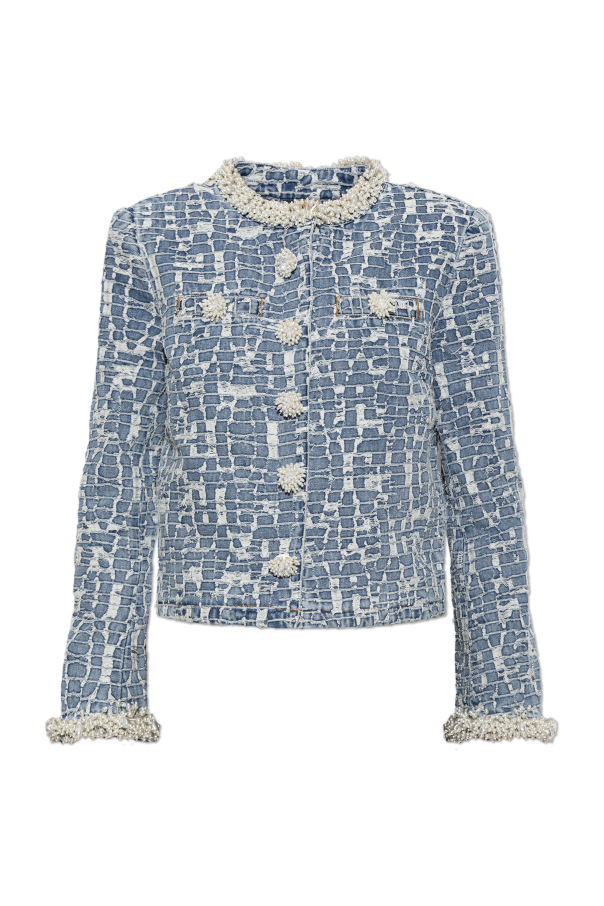 Textured denim jacket od Self-Portrait
