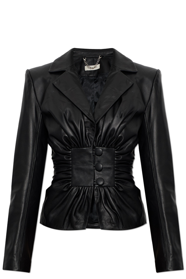 Leather blazer with draping od The Mannei
