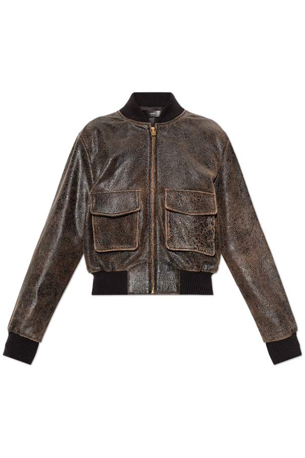 Leather jacket with pockets od Amiri