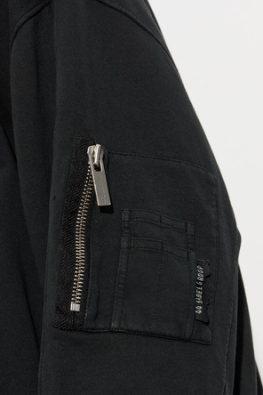 44 Label Group Men’s Distressed Black Bomber Jacket by 44 Label Group
