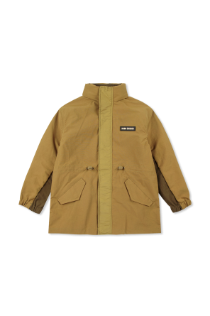 Jacket with hood hidden in collar